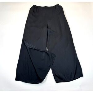 Quince 100% Washable Silk Pajama Pants Women L EUC Elastic Waist Pockets Black